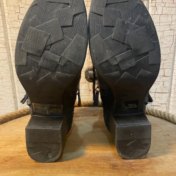 MJUS ankle Booties Like New 39 Leather Gray/Black 8.5 / 9 - Picture 4 of 7